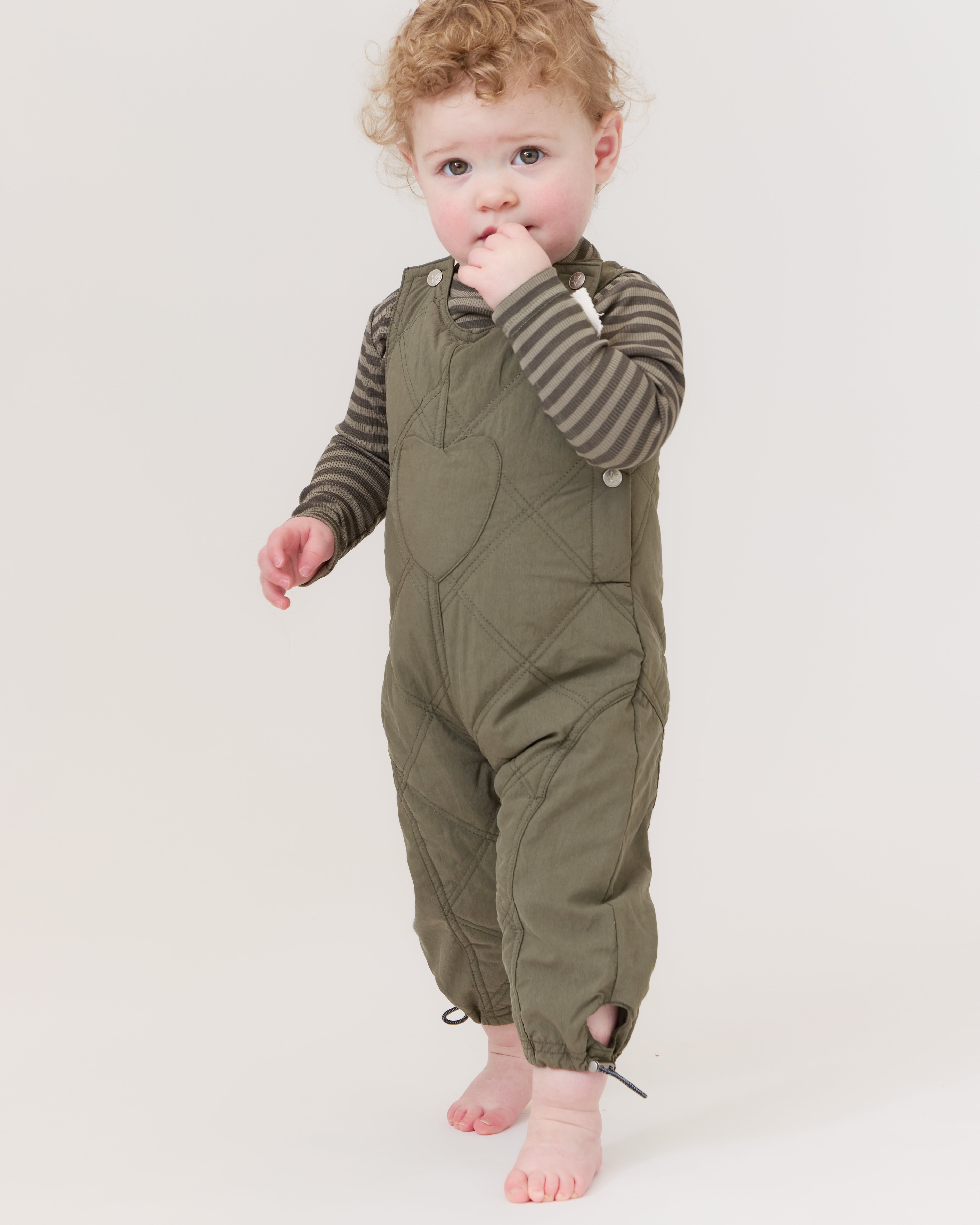 Teddi Quilted Overalls - Green