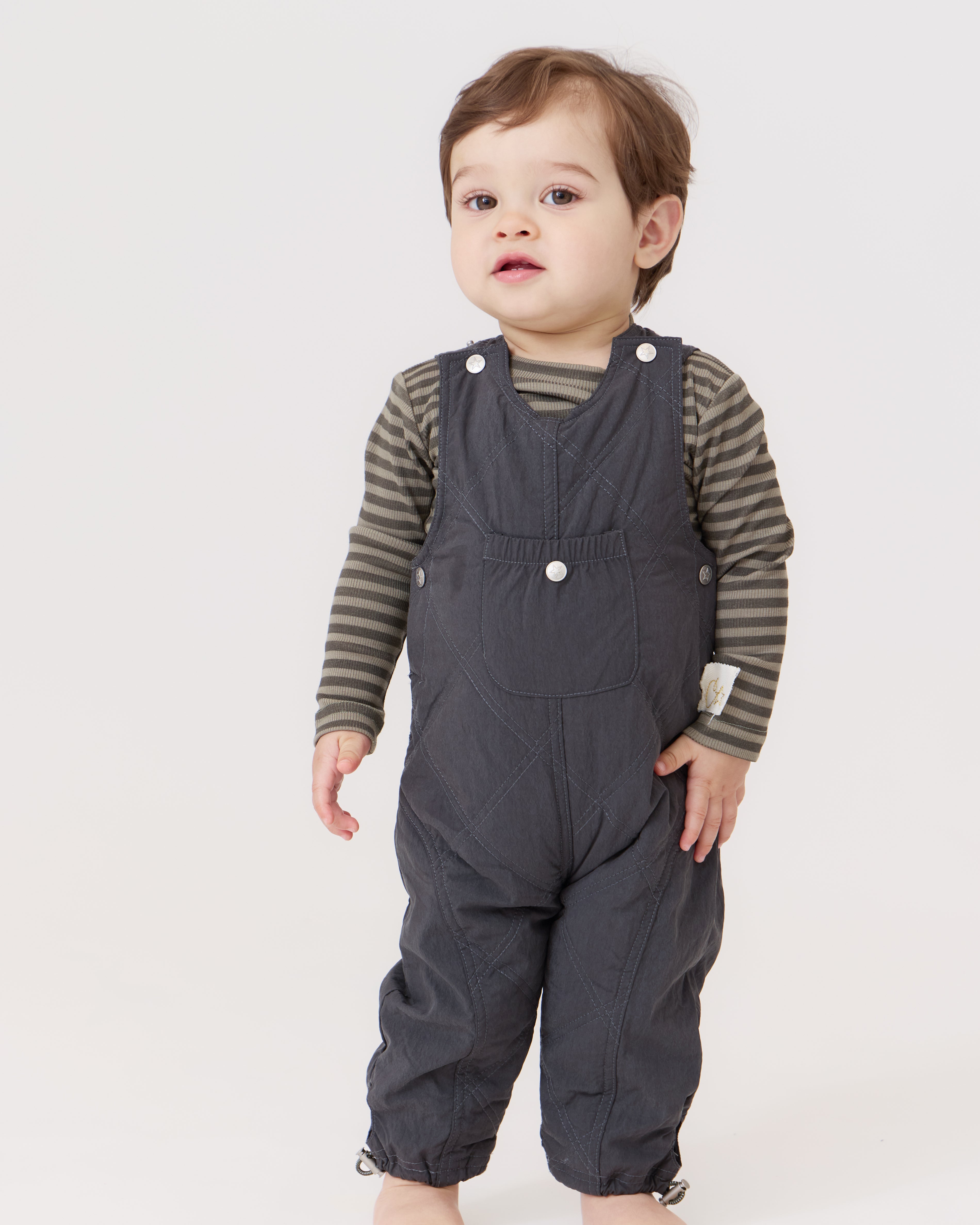 Teddi Quilted Overalls - Black
