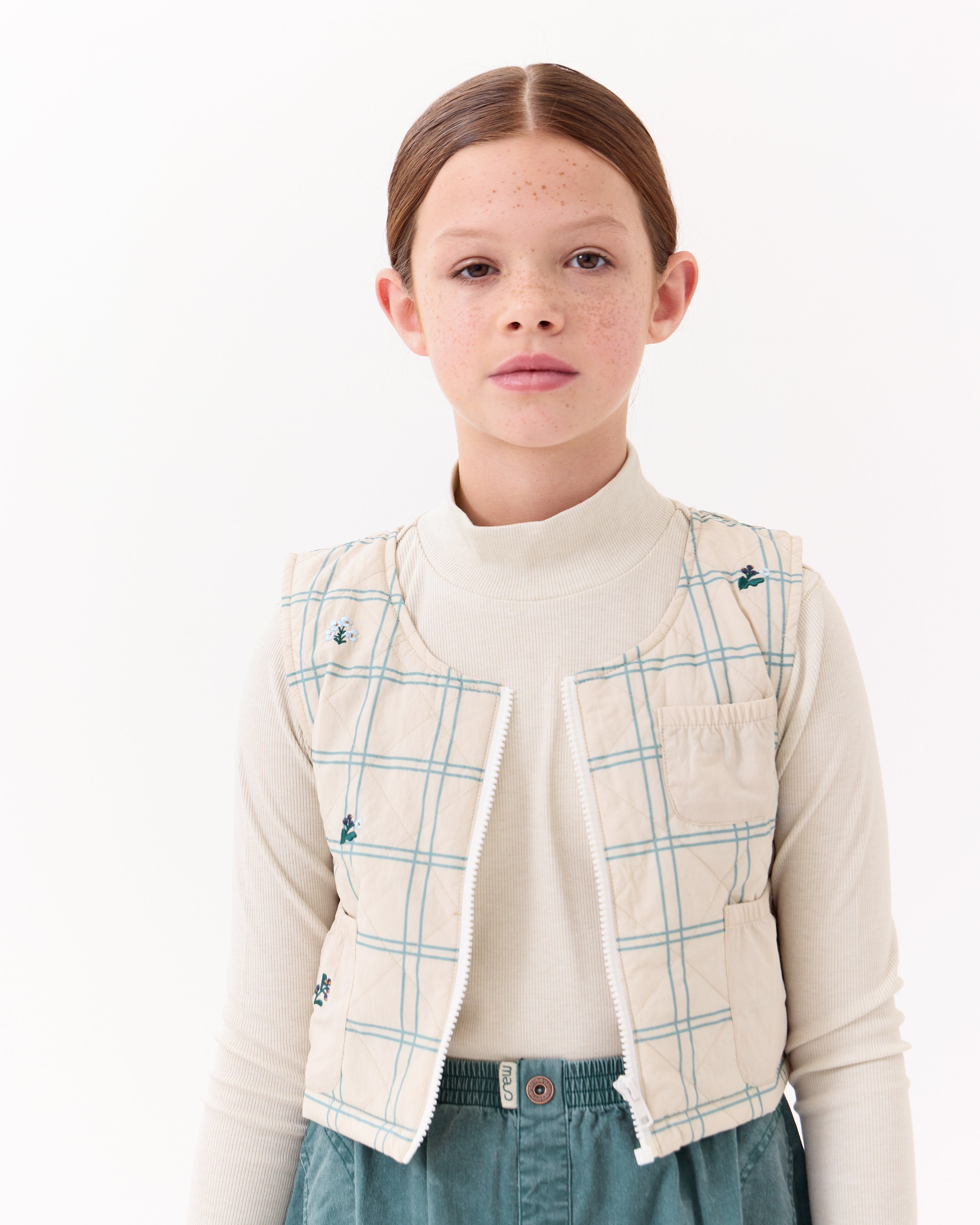 Louise Quilted Vest - Oatmilk