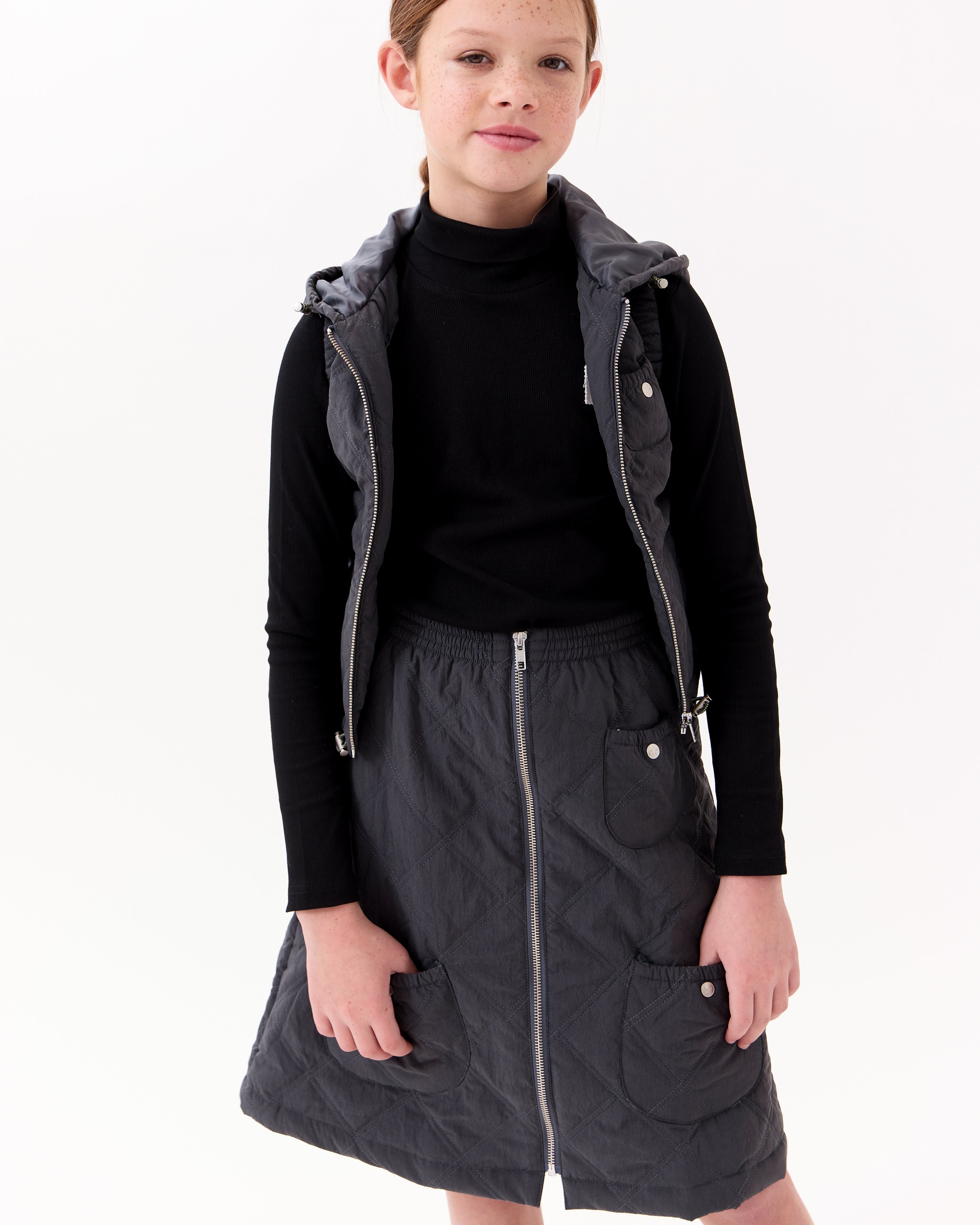 Lyla Quilted Skirt - Black