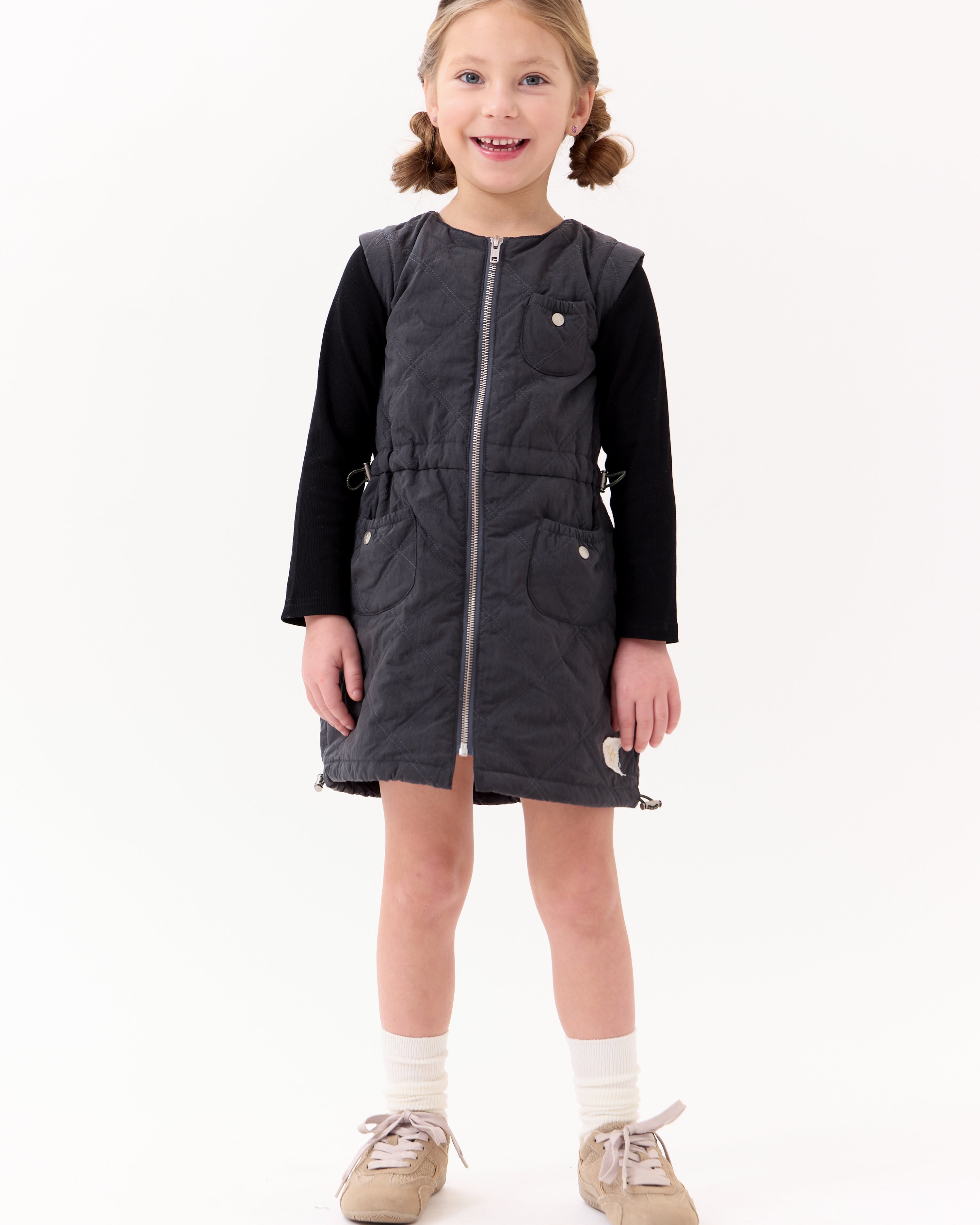 Lyla Quilted Dress - Black
