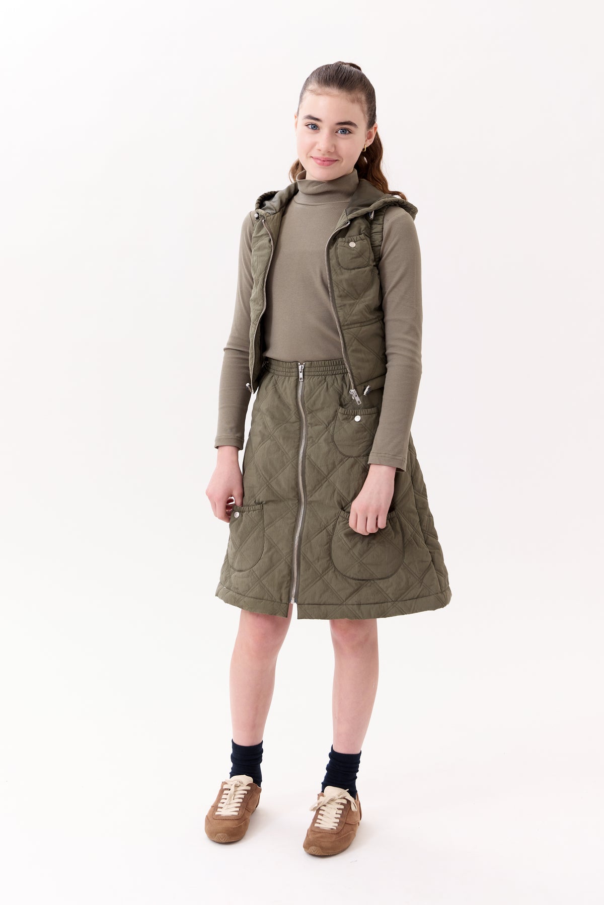Lyla Quilted Skirt - Green