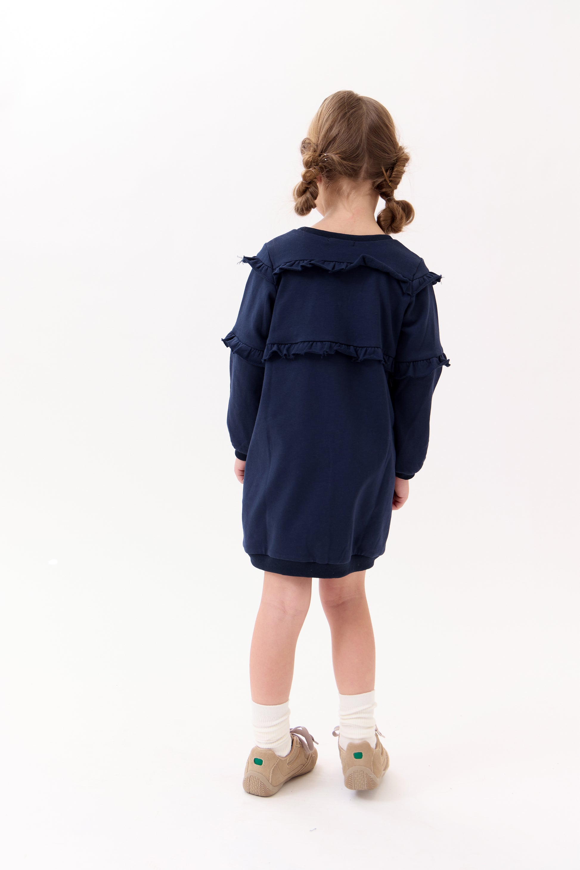 Nina Ruffled Dress - Navy