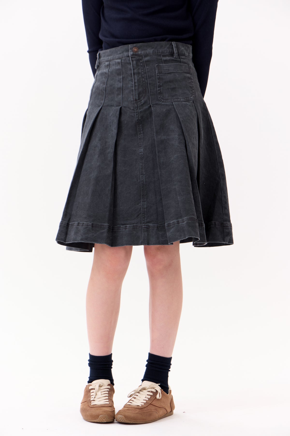 Gracie Denim Skirt - Grey