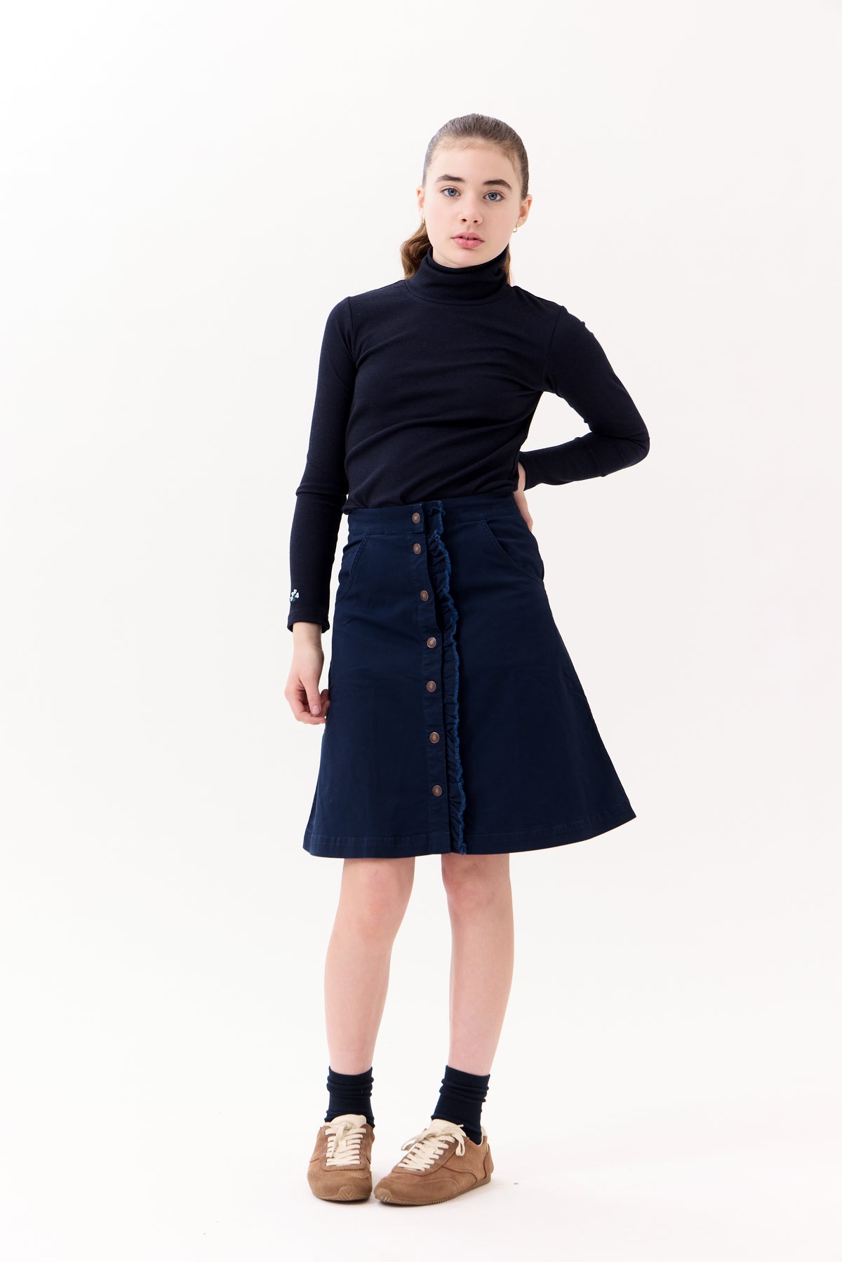 Nina Ruffled Skirt - Navy