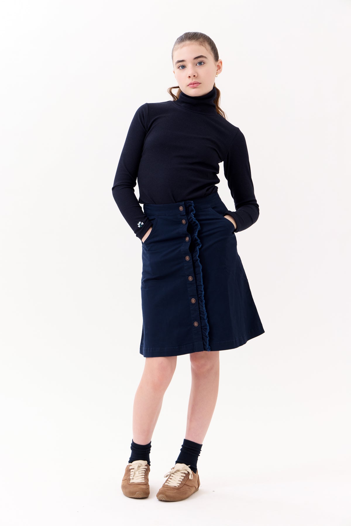 Nina Ruffled Skirt - Navy