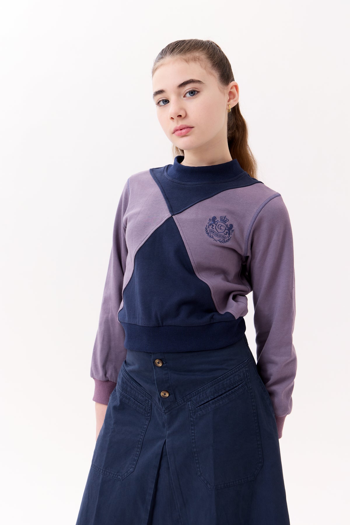 Gia Colorblock Sweatshirt - Navy