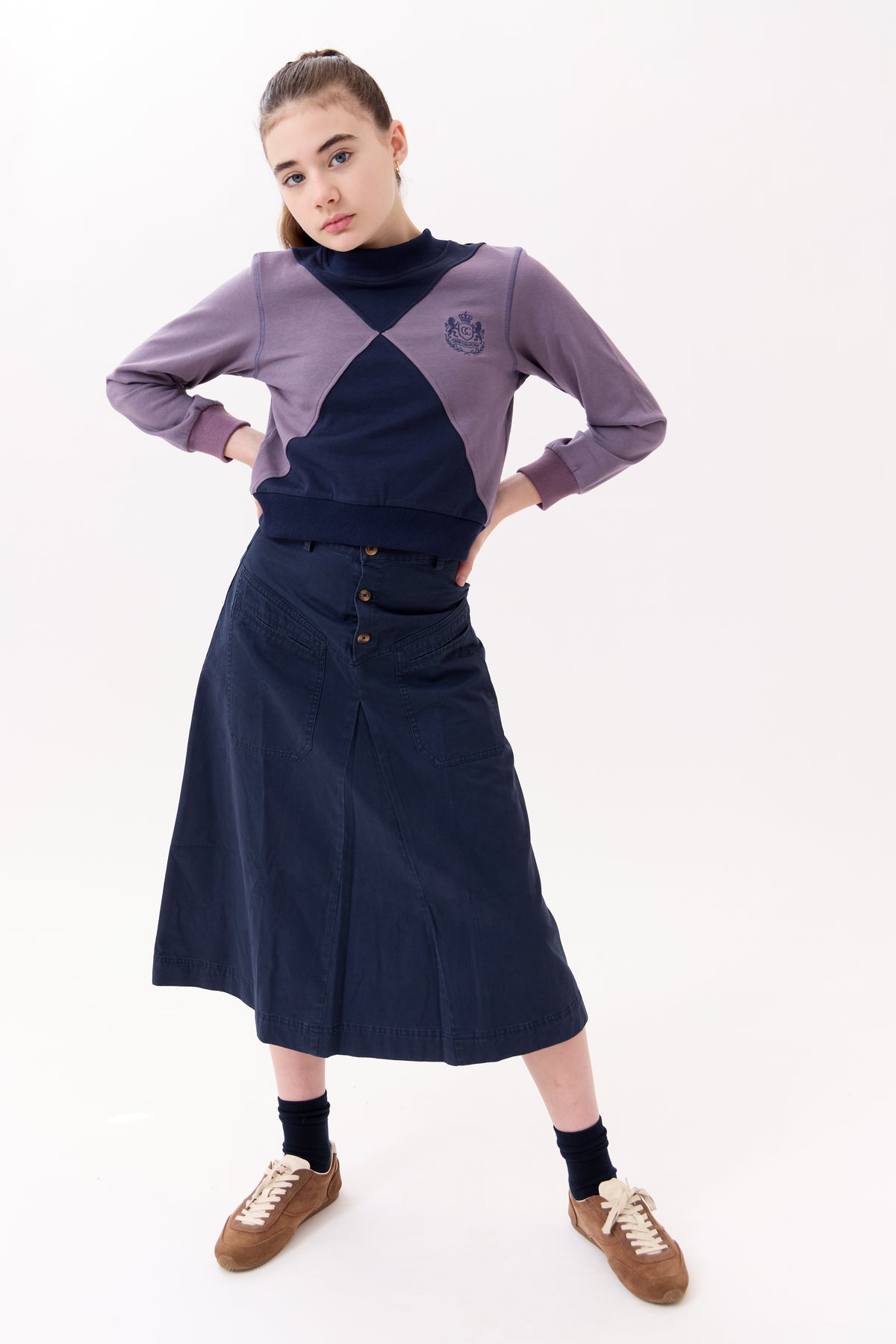 Gia Colorblock Sweatshirt - Navy