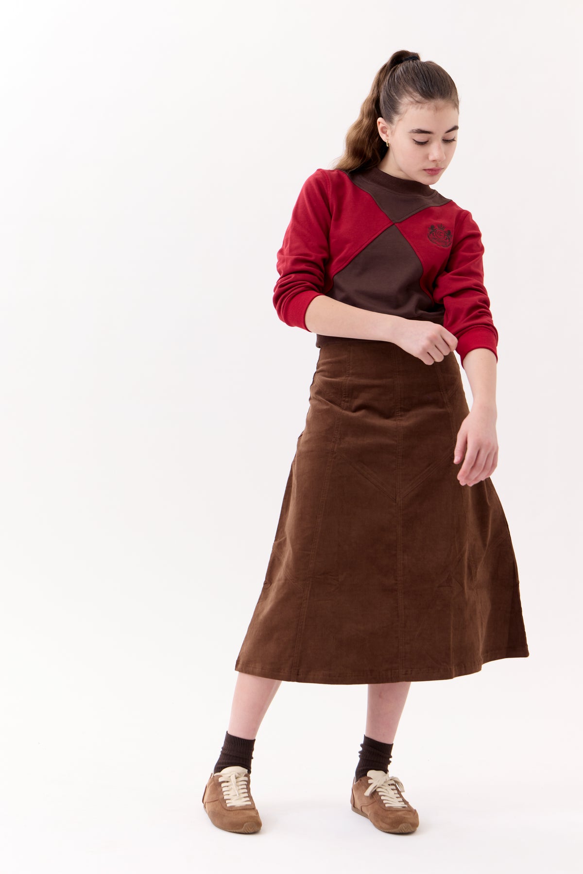 Gia Colorblock Sweatshirt - Brown