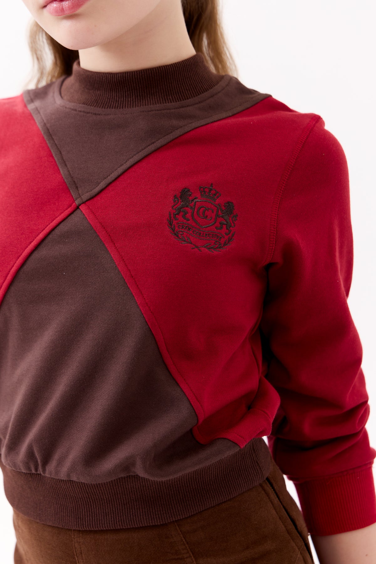 Gia Colorblock Sweatshirt - Brown