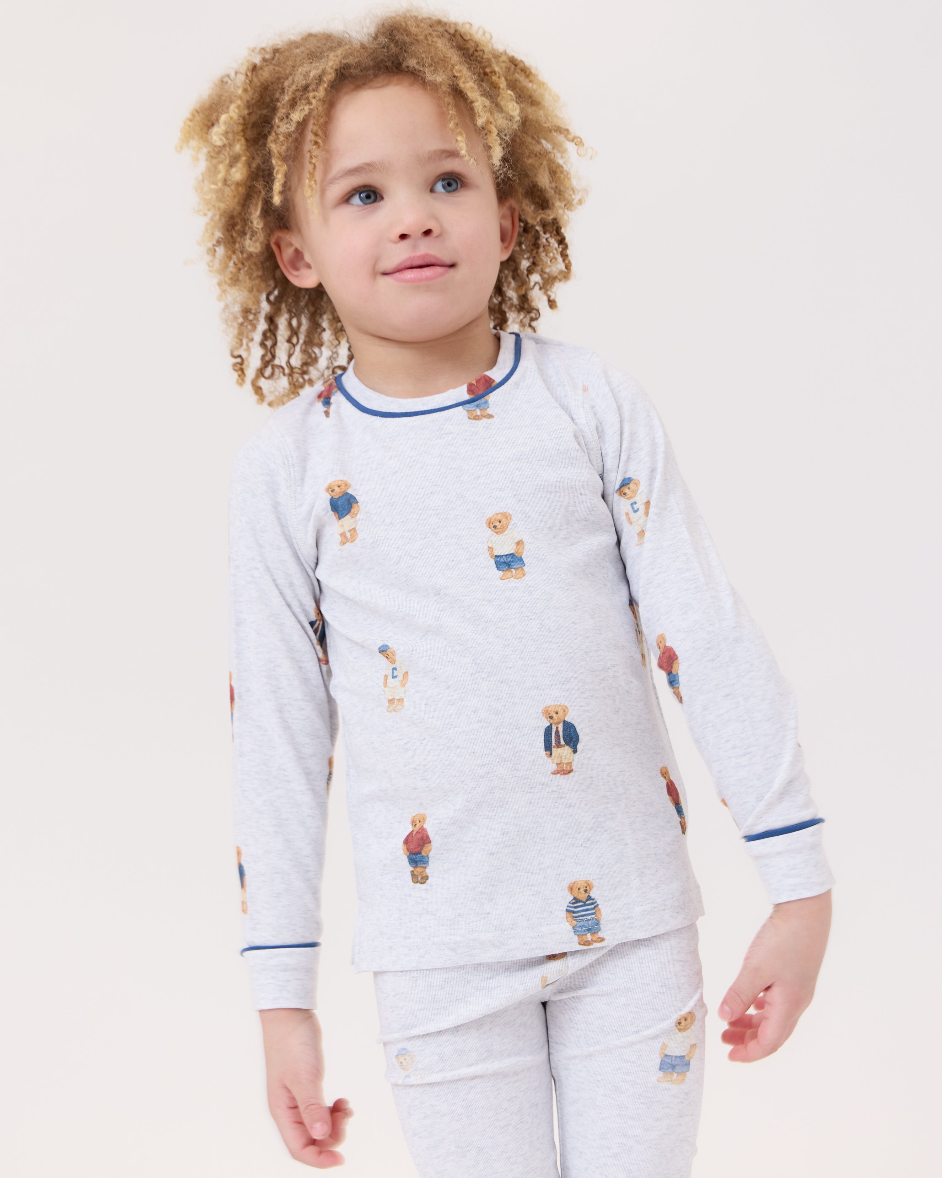 Teddy Crewneck Set - Grey/Blue