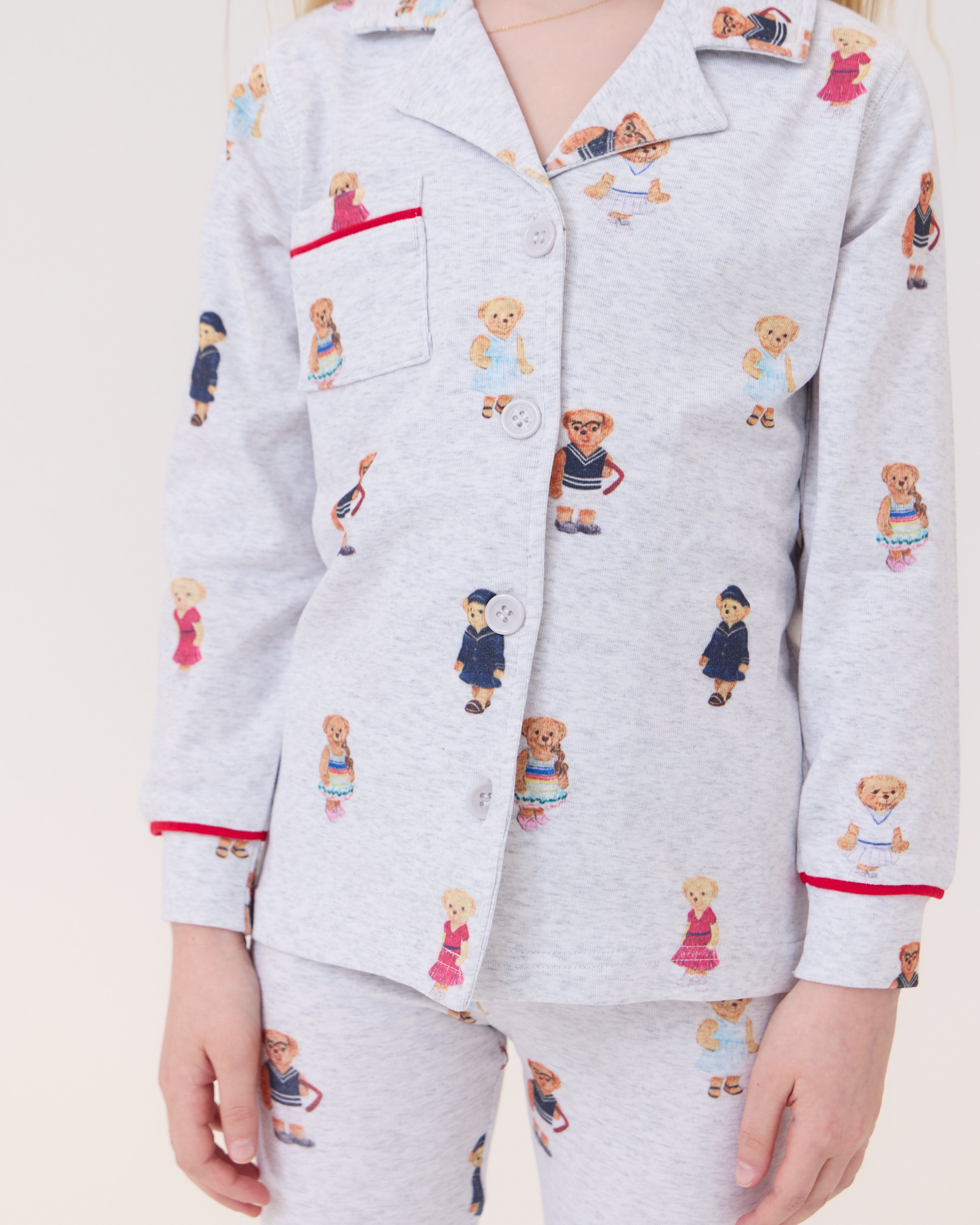 Crew Bear Grandpa Set - Grey/Red
