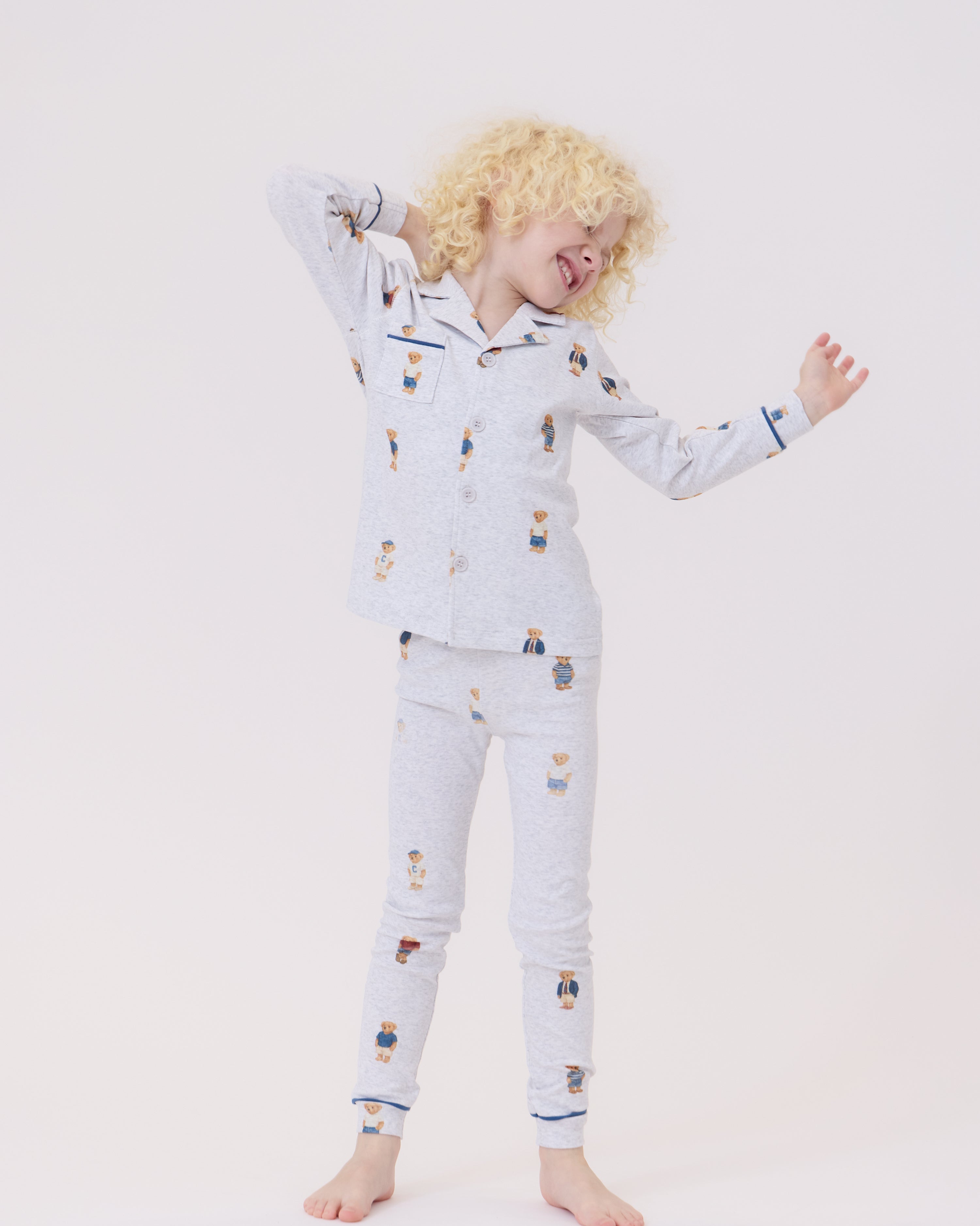 Crew Bear Grandpa Set - Grey/Blue