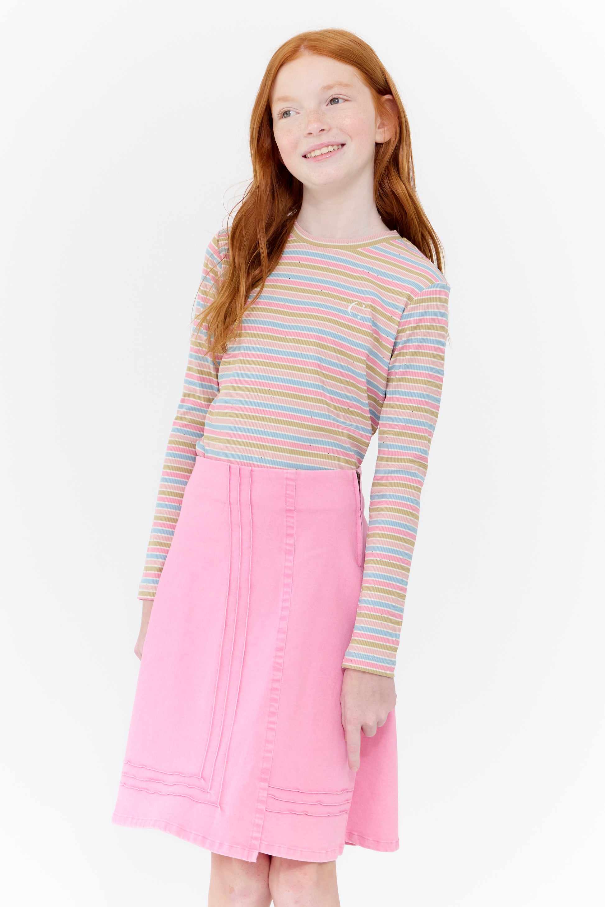 Leora Stripe Tee - Pink