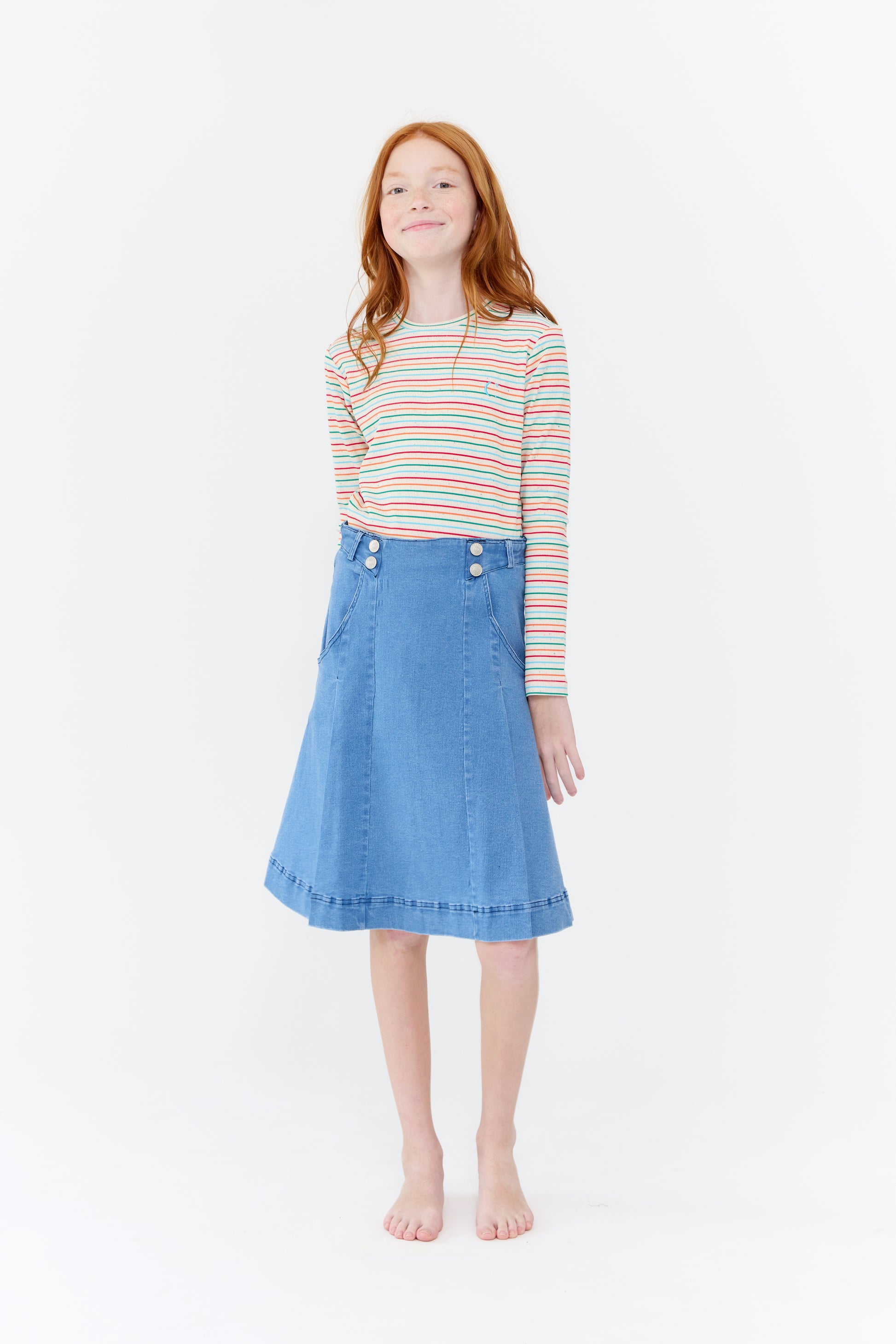 Leora Stripe Tee - Red