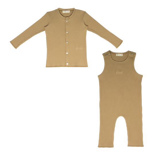 Ziki Rib Overall Set - Cocoa