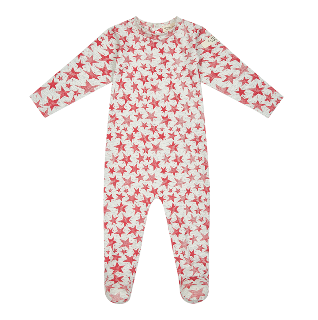 Sienna Star Footie - Pink