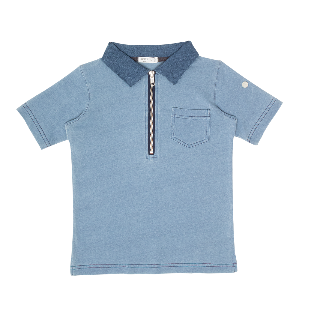 Benny Zipper Polo - Light Blue