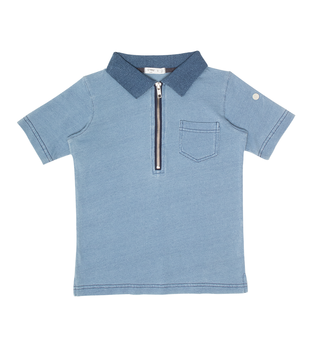 Benny Zipper Polo - Light Blue