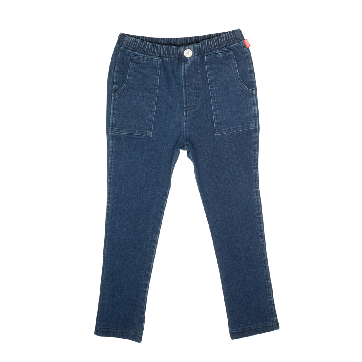 Pull-On Washed Jean Pants - Blue