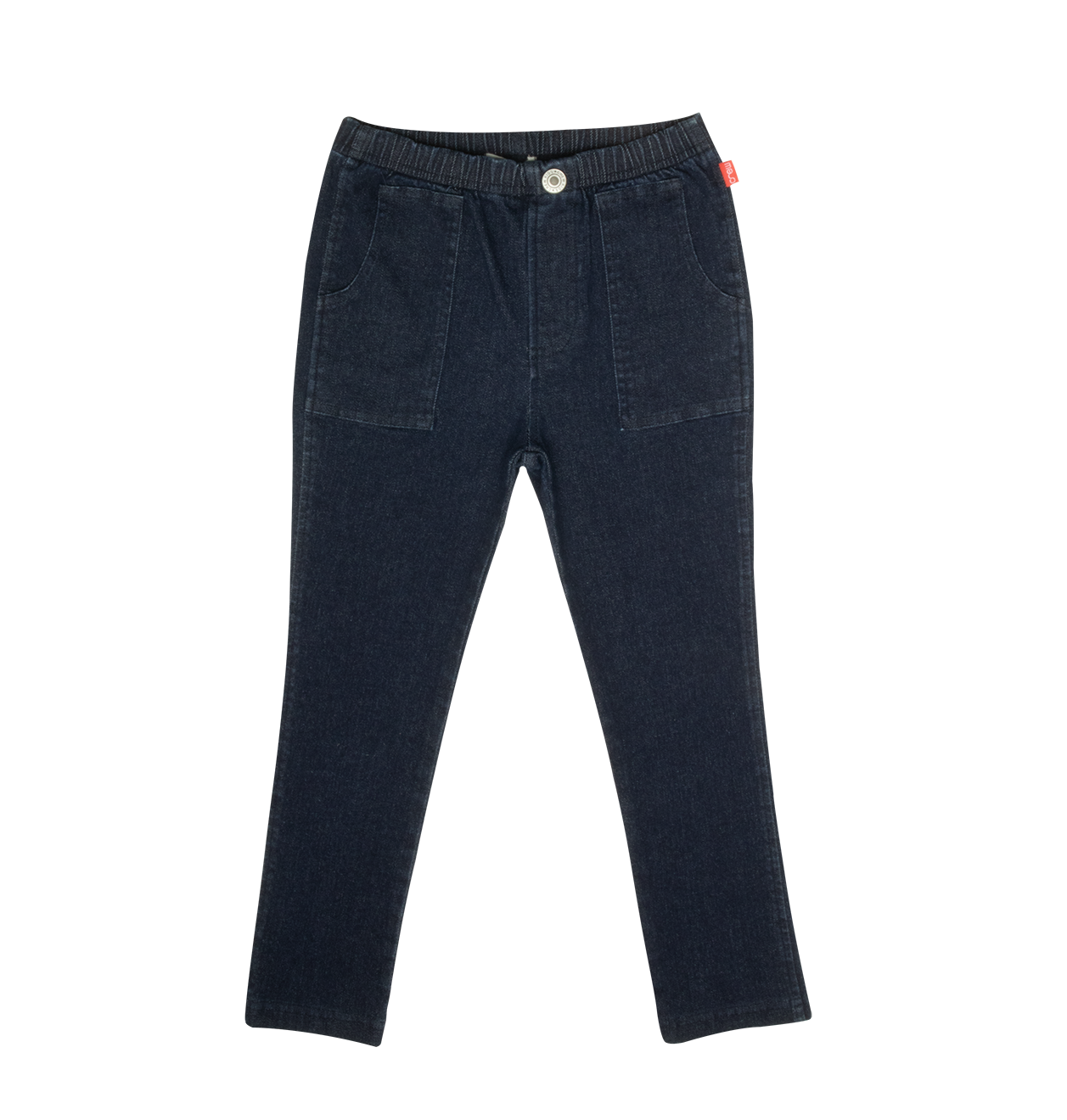 Pull-On Washed Jean Pants - Navy