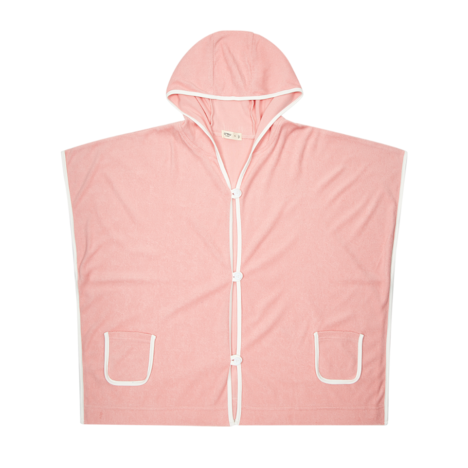 Pier 13 Piped Terry Poncho - Pink