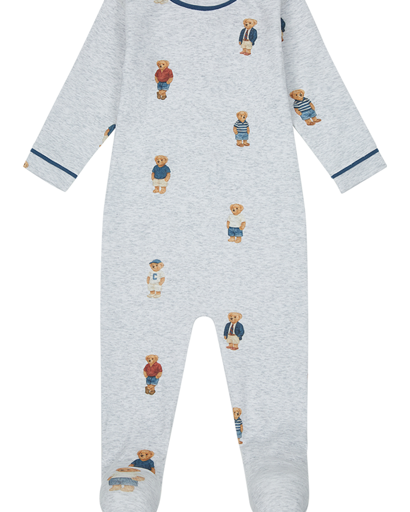 Crew Bear Footie - Grey/Blue