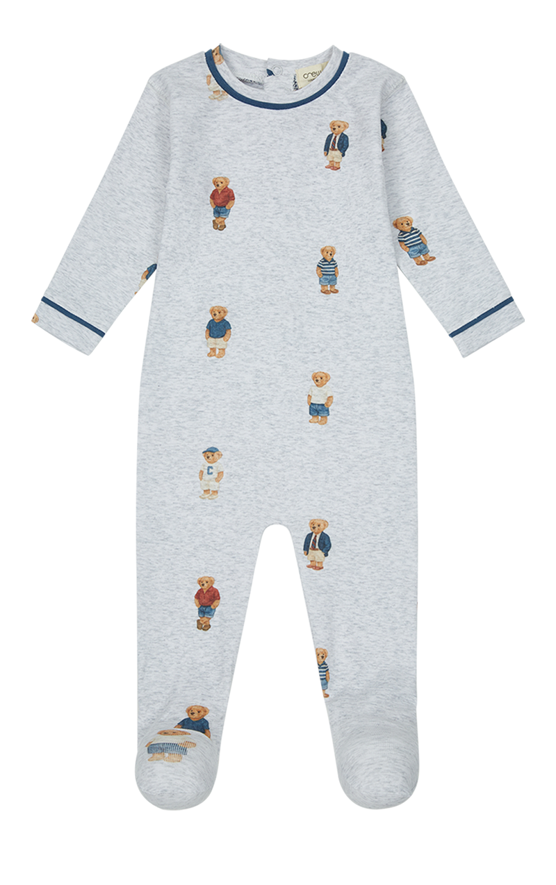 Crew Bear Footie - Grey/Blue