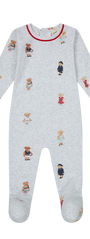 Crew Bear Footie - Grey/Red