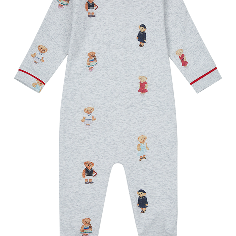 Crew Bear Footie - Grey/Red