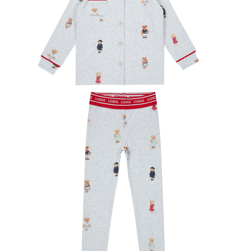 Crew Bear Grandpa Set - Grey/Red