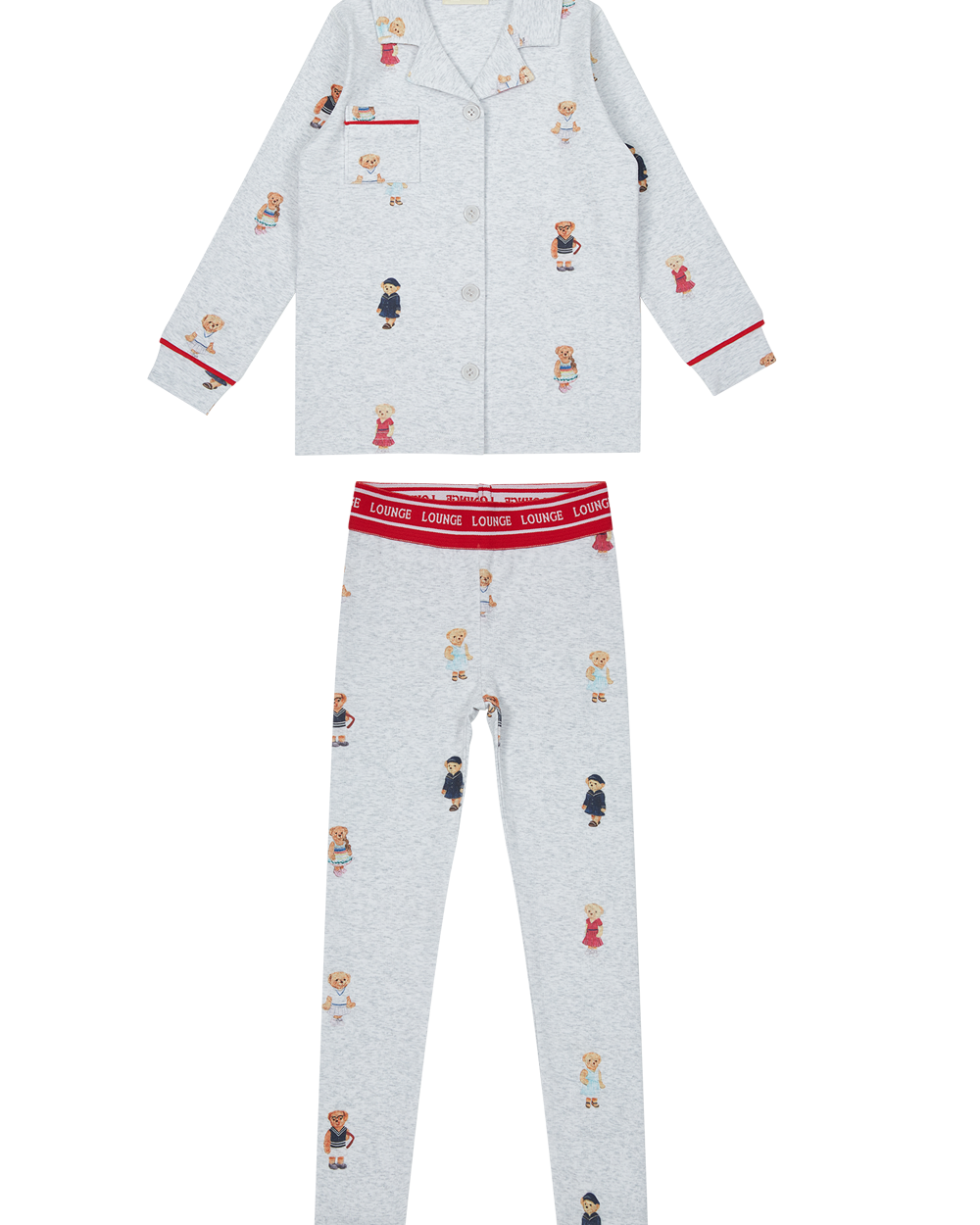Crew Bear Grandpa Set - Grey/Red