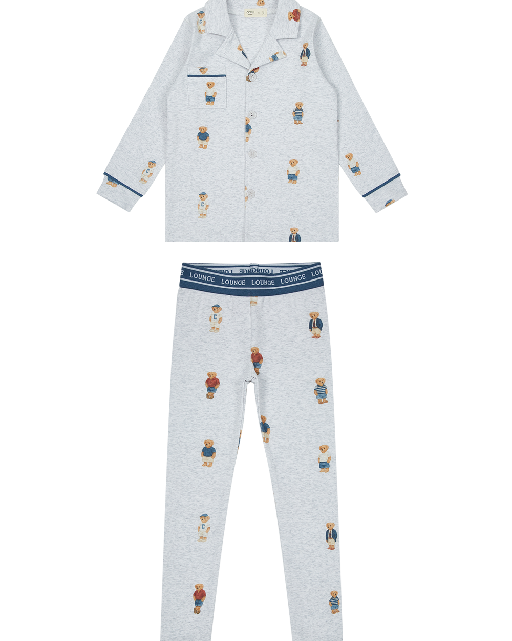 Crew Bear Grandpa Set - Grey/Blue