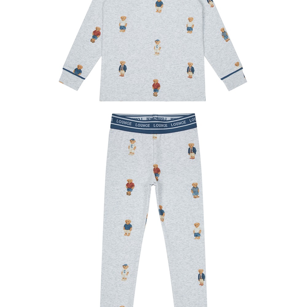 Teddy Crewneck Set - Grey/Blue
