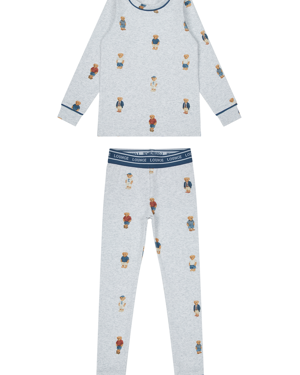 Teddy Crewneck Set - Grey/Blue