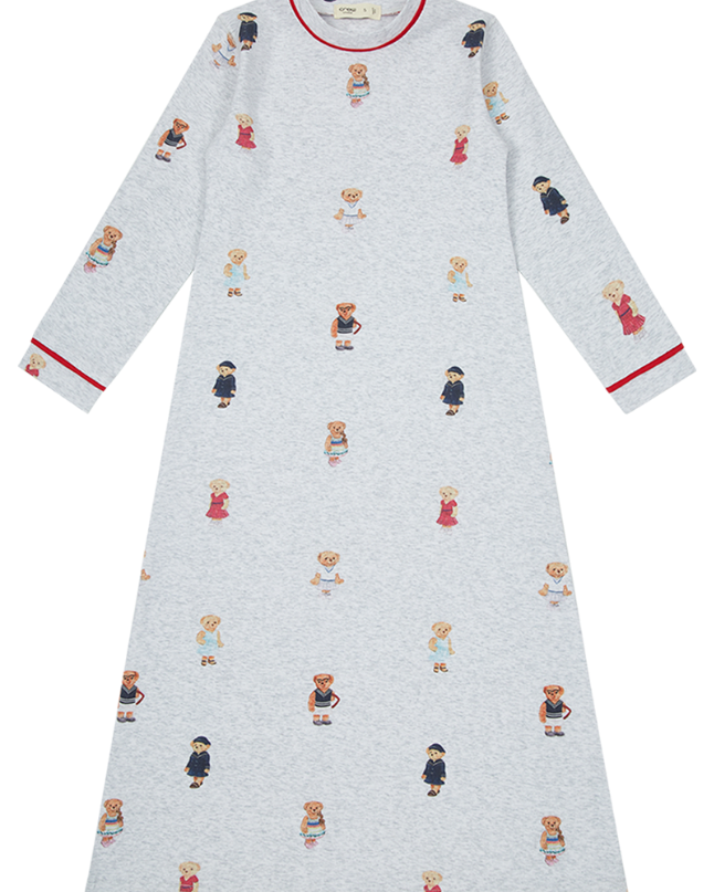 Teddy Nightgown - Grey/Red