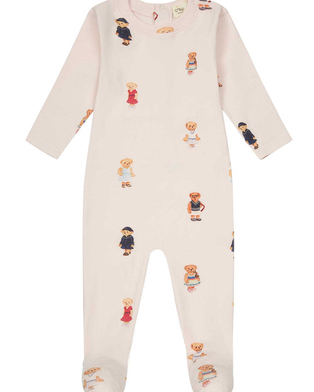 Crew Bear Footie - Light Pink