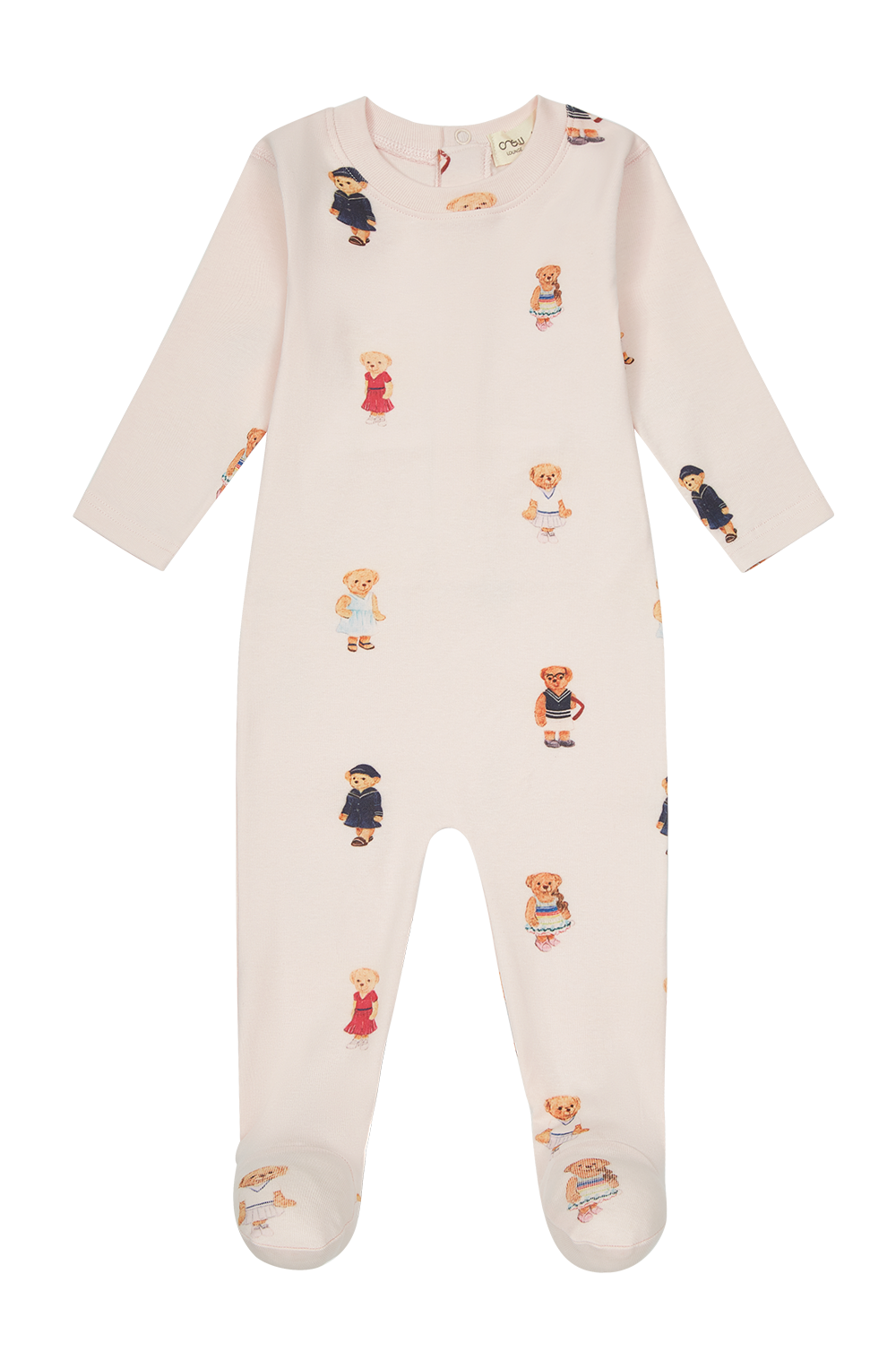 Crew Bear Footie - Light Pink