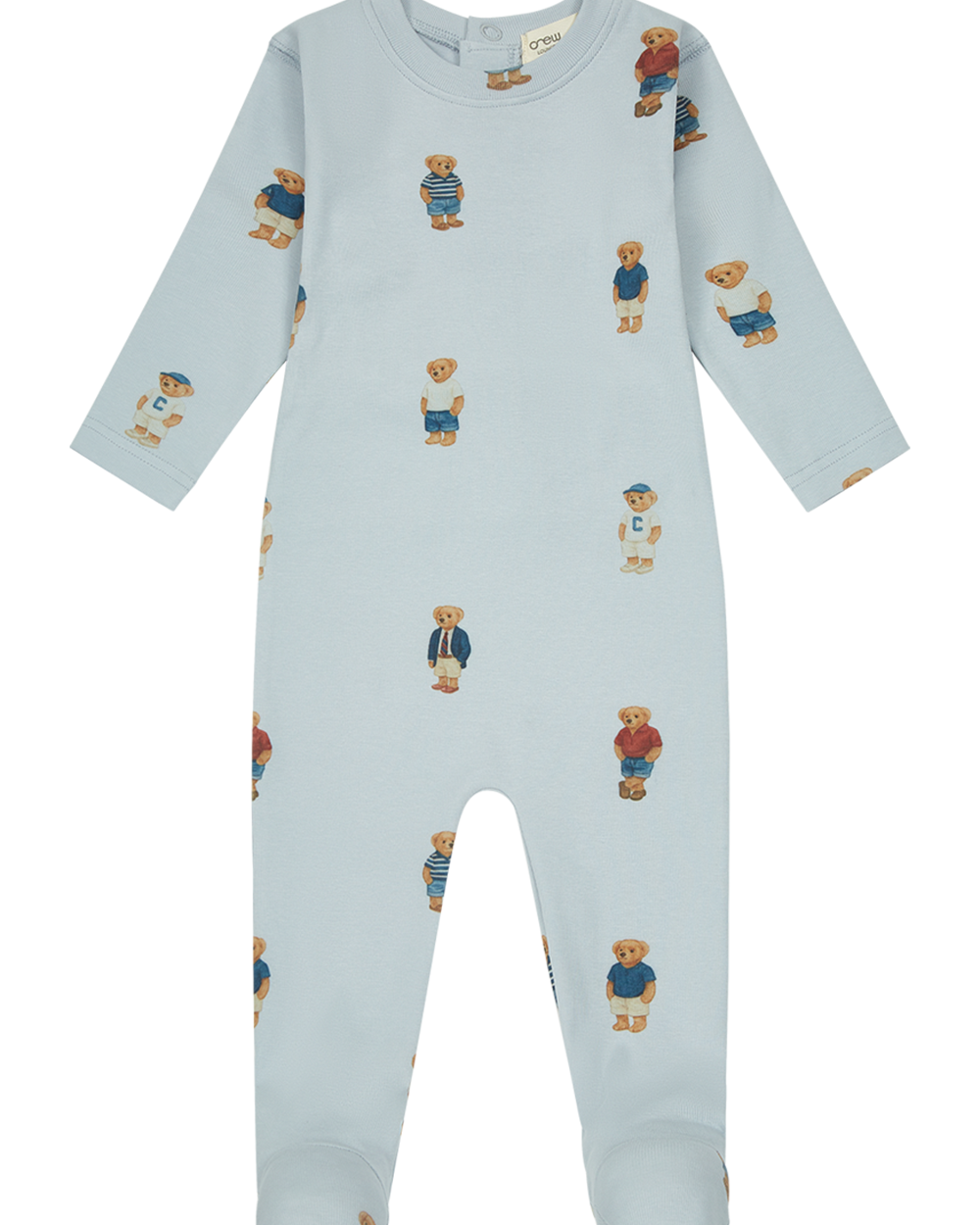Crew Bear Footie - Light Blue