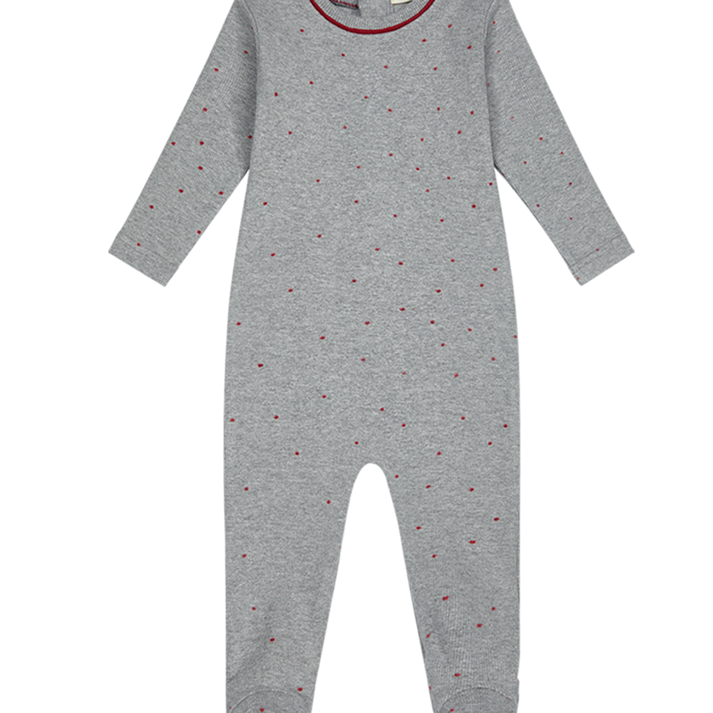 Polka Dot Lounge Footie - Pink