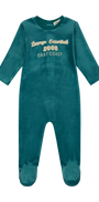 Terry Applique Footie - Green