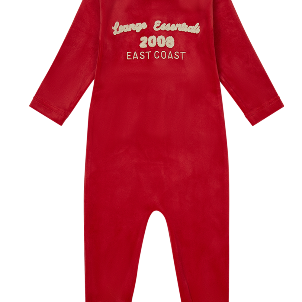 Terry Applique Footie - Coral