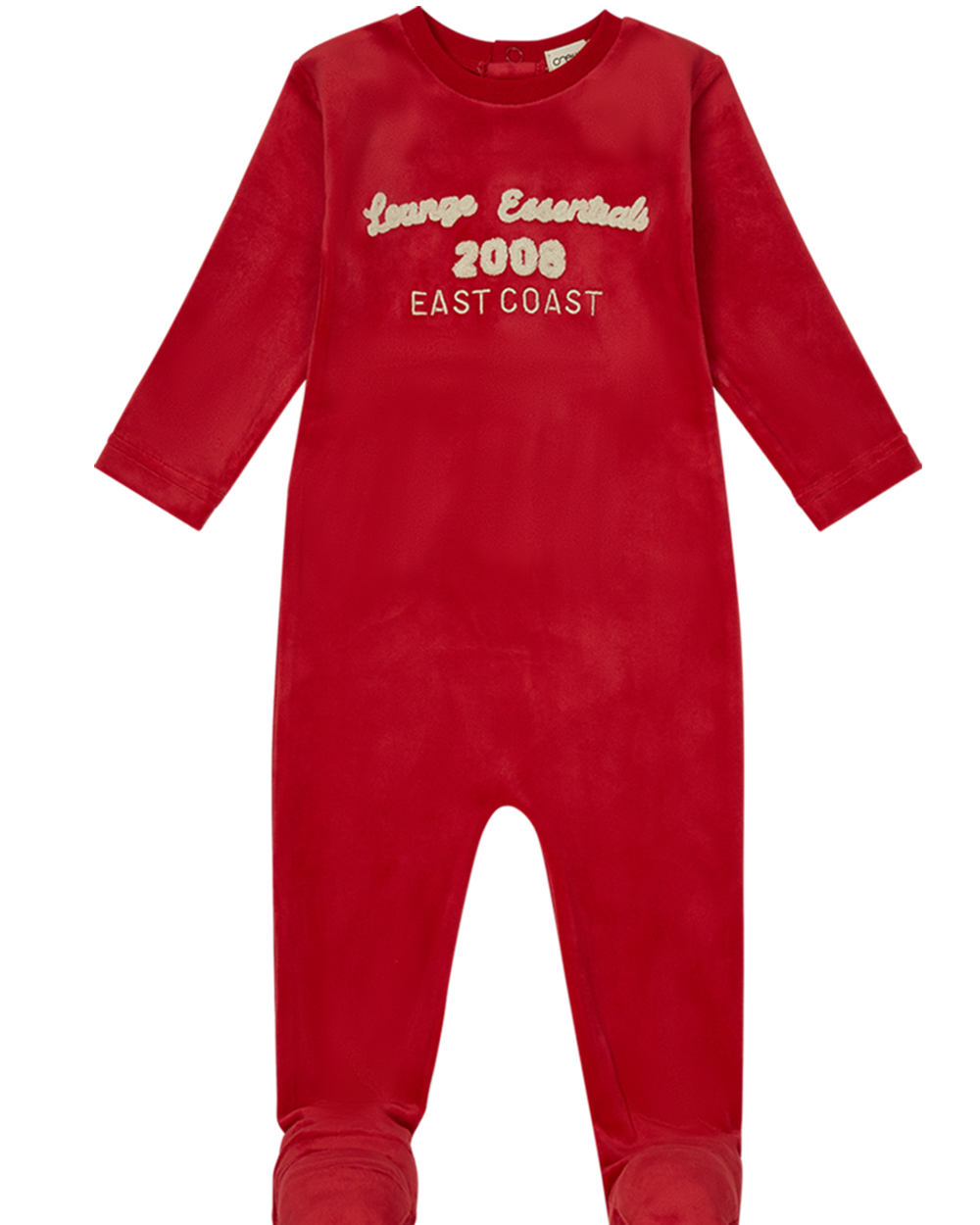 Terry Applique Footie - Coral