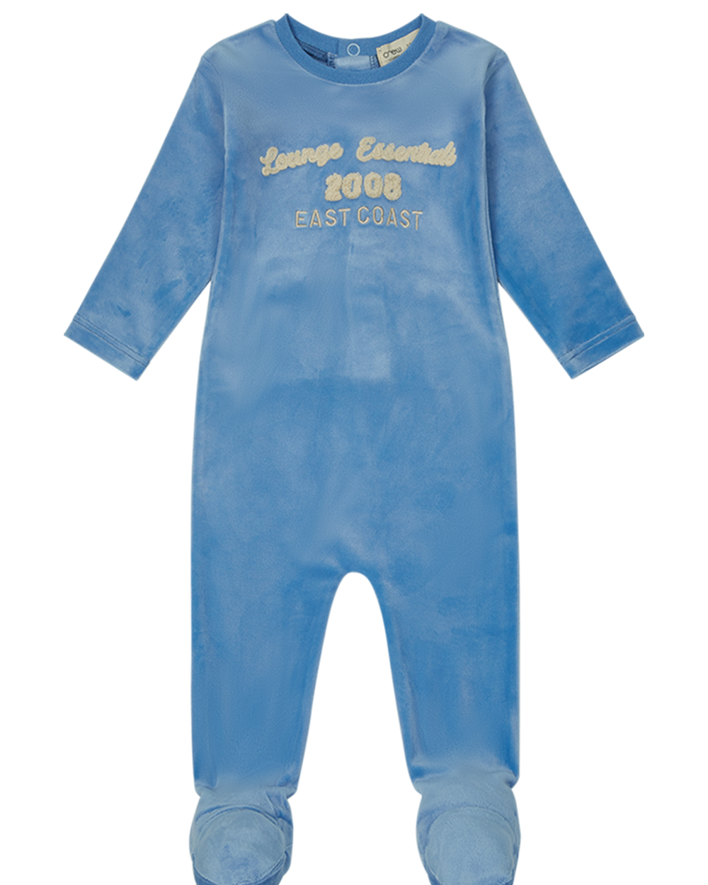 Terry Applique Footie - Blue