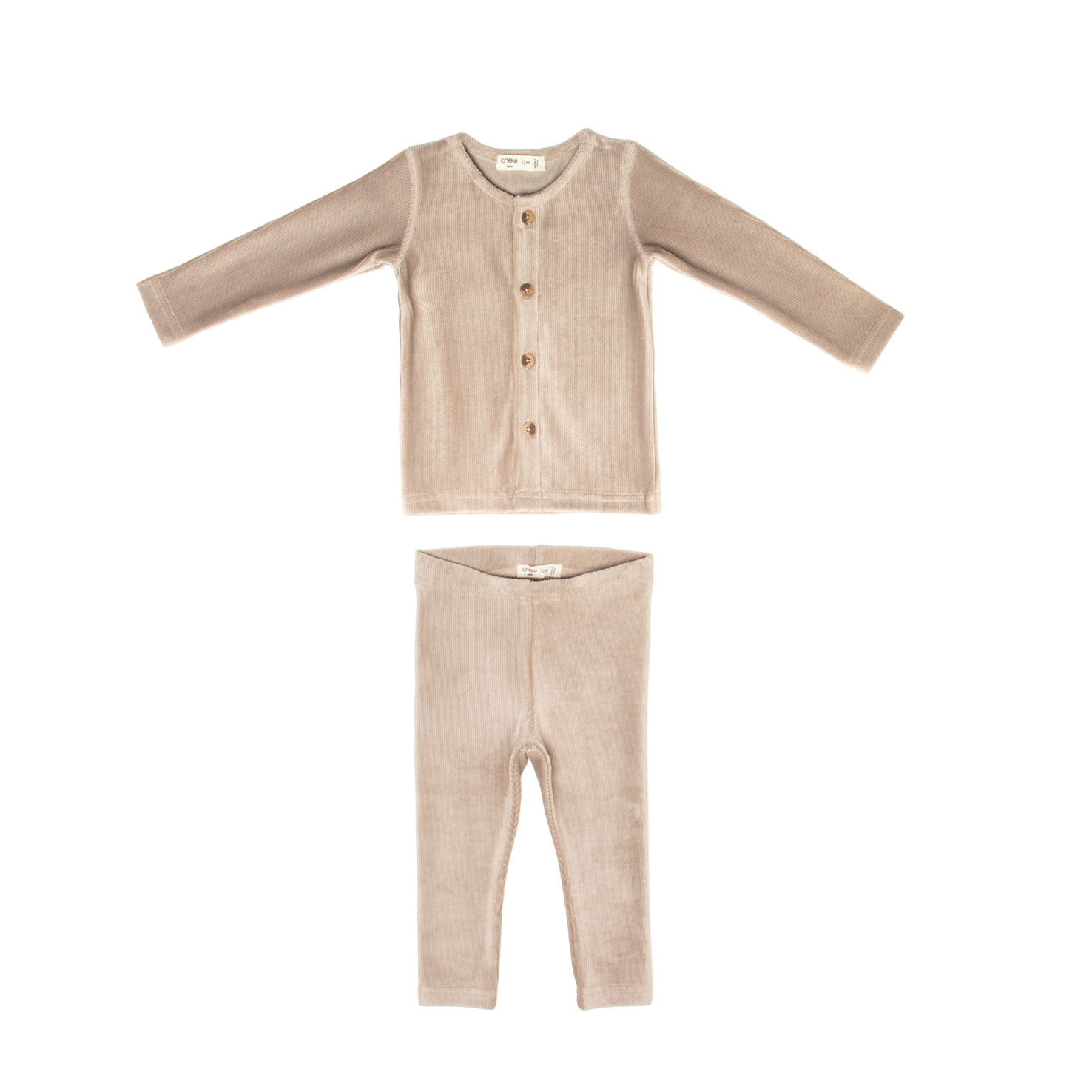 Gia Velour Rib Set - Stone