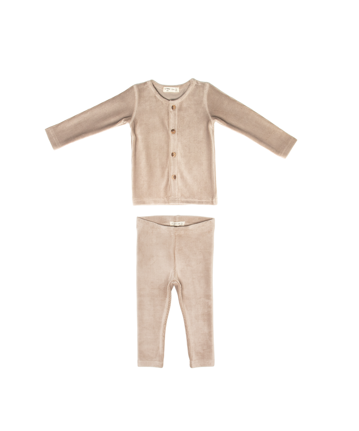 Gia Velour Rib Set - Stone