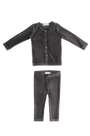 Gia Velour Rib Set - Charcoal