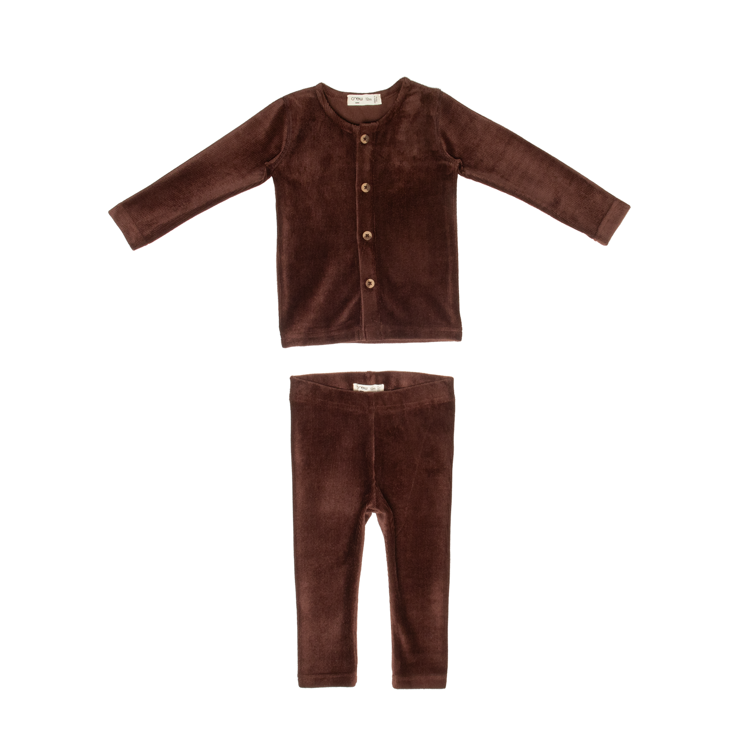 Gia Velour Rib Set - Chocolate