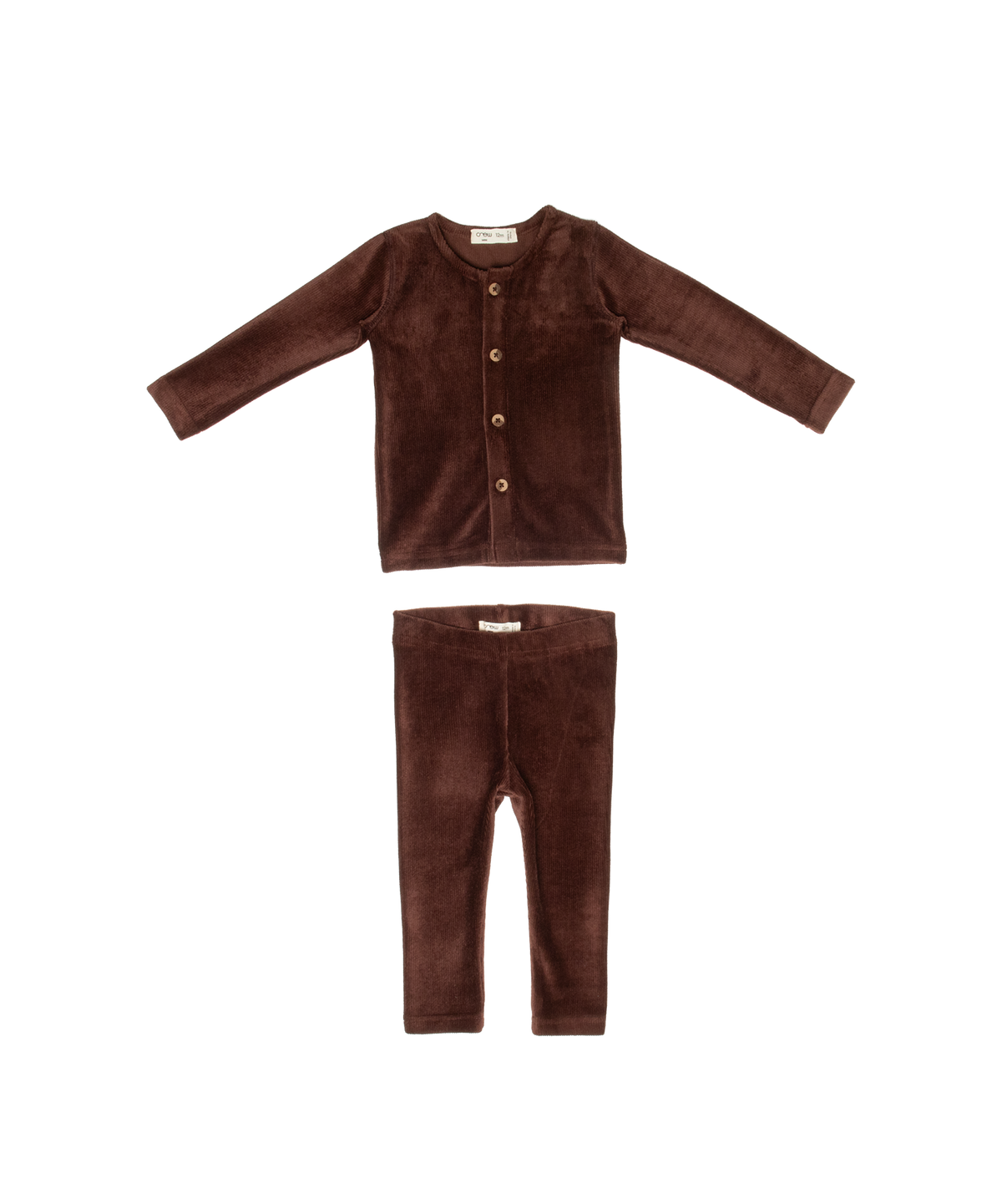 Gia Velour Rib Set - Chocolate