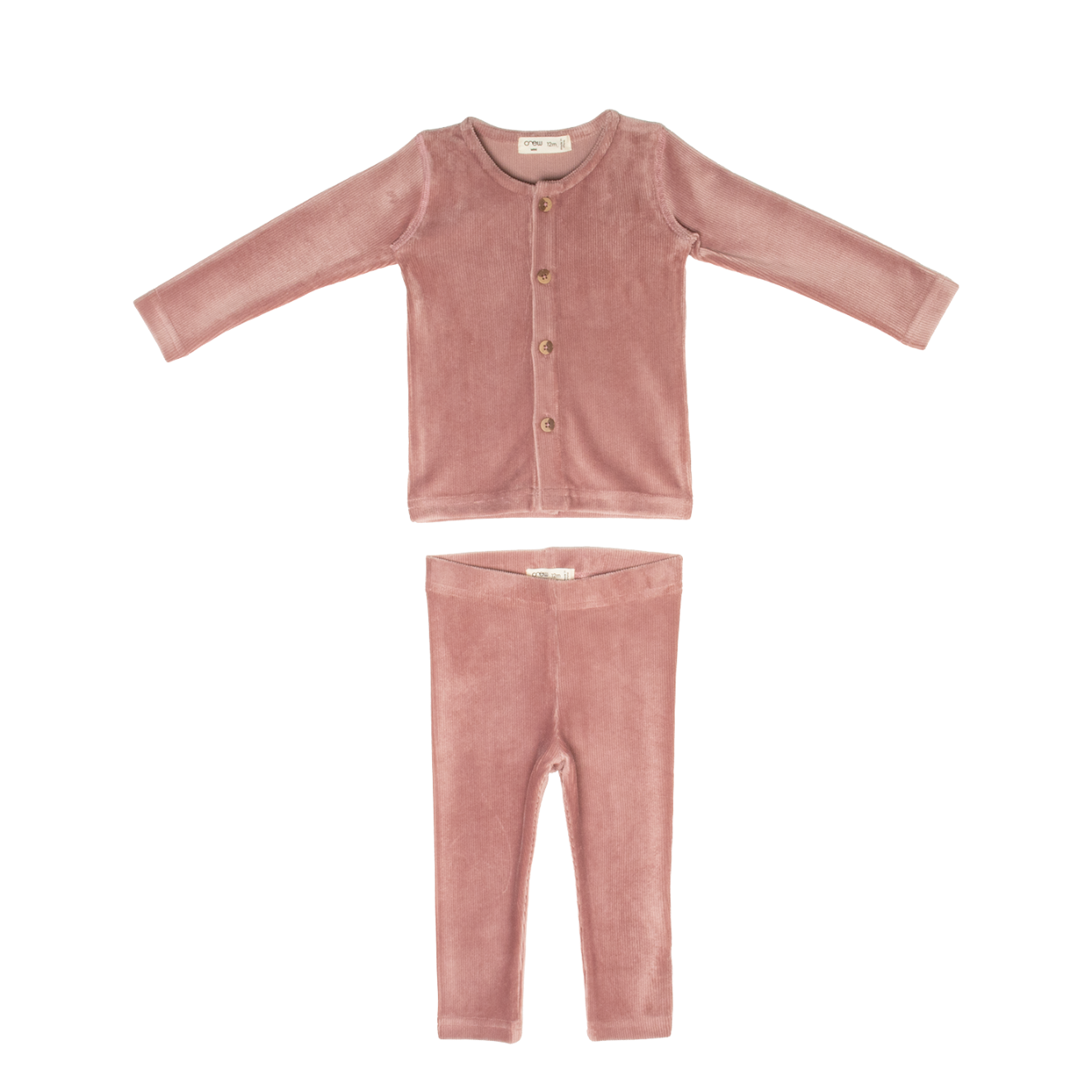 Gia Velour Rib Set - Rose
